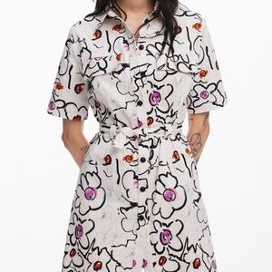 Desigual Dress with drawn flowers